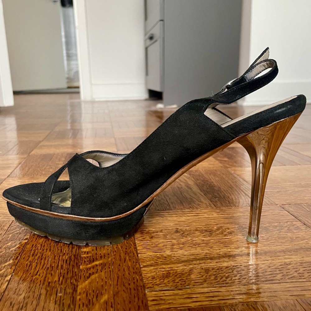 Chic Black and Silver Stiletto Heels
